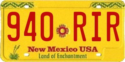 NM license plate 940RIR