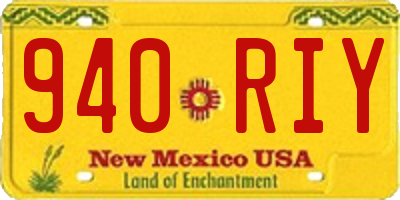 NM license plate 940RIY