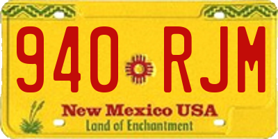 NM license plate 940RJM