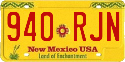 NM license plate 940RJN