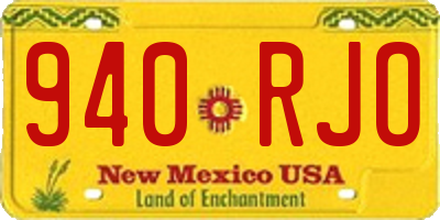 NM license plate 940RJO