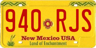 NM license plate 940RJS