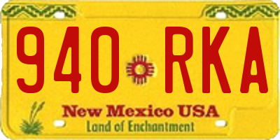 NM license plate 940RKA