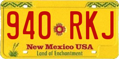 NM license plate 940RKJ