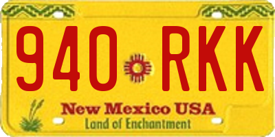 NM license plate 940RKK