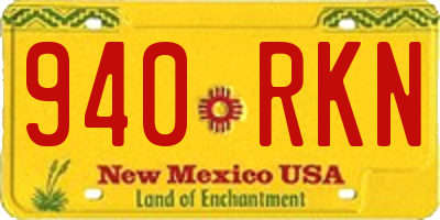 NM license plate 940RKN