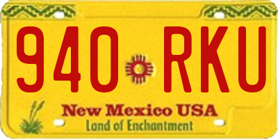 NM license plate 940RKU