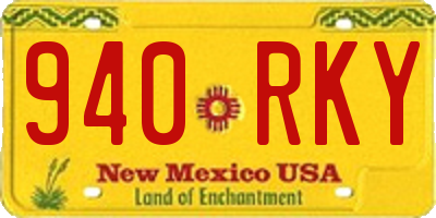 NM license plate 940RKY