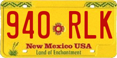 NM license plate 940RLK