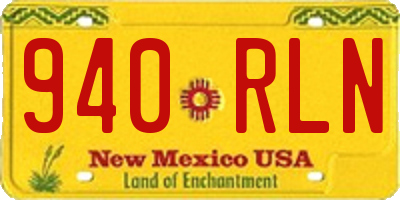NM license plate 940RLN