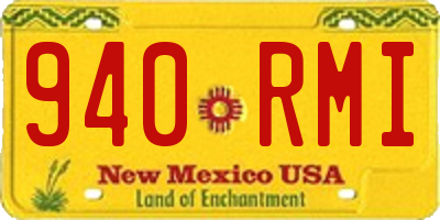 NM license plate 940RMI