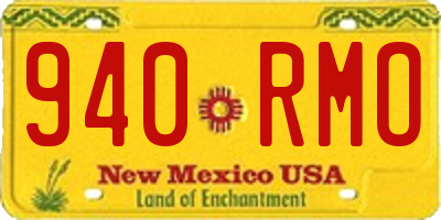 NM license plate 940RMO