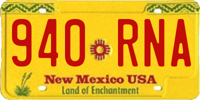 NM license plate 940RNA