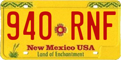 NM license plate 940RNF