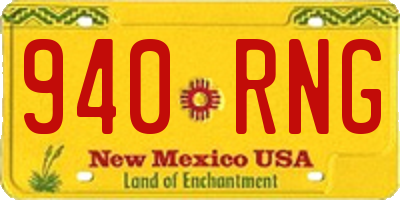 NM license plate 940RNG