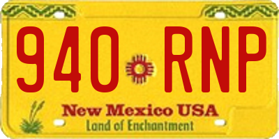 NM license plate 940RNP
