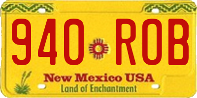 NM license plate 940ROB