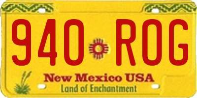 NM license plate 940ROG