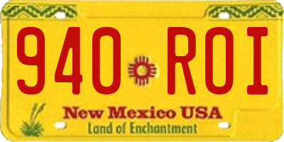 NM license plate 940ROI