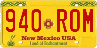 NM license plate 940ROM