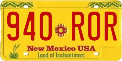 NM license plate 940ROR