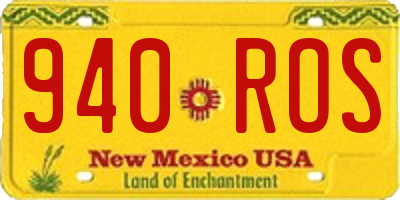 NM license plate 940ROS