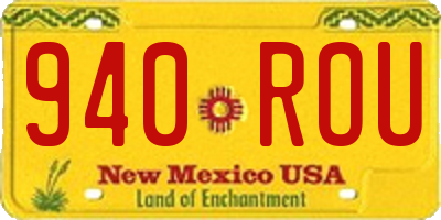 NM license plate 940ROU