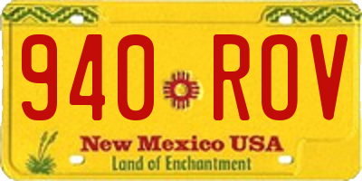 NM license plate 940ROV