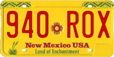 NM license plate 940ROX