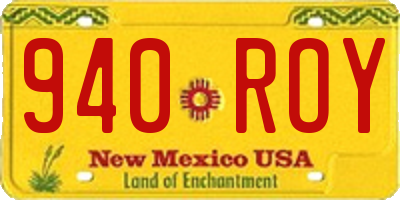 NM license plate 940ROY