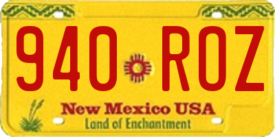 NM license plate 940ROZ