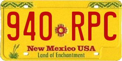 NM license plate 940RPC