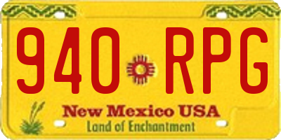 NM license plate 940RPG