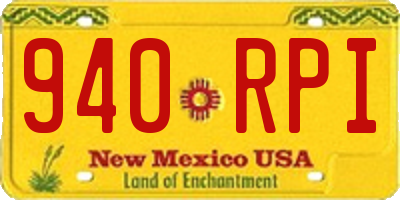 NM license plate 940RPI