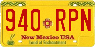 NM license plate 940RPN