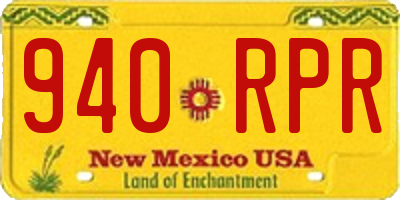 NM license plate 940RPR