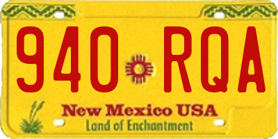 NM license plate 940RQA