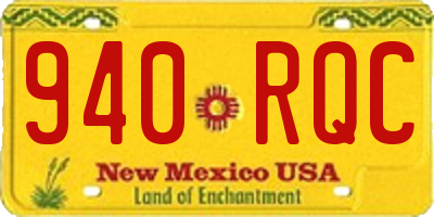 NM license plate 940RQC