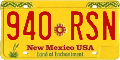 NM license plate 940RSN