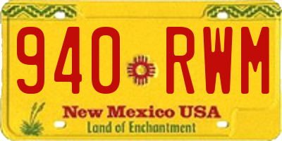 NM license plate 940RWM