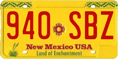 NM license plate 940SBZ