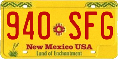 NM license plate 940SFG