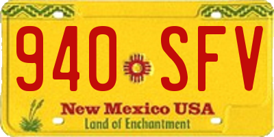 NM license plate 940SFV