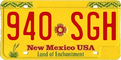 NM license plate 940SGH