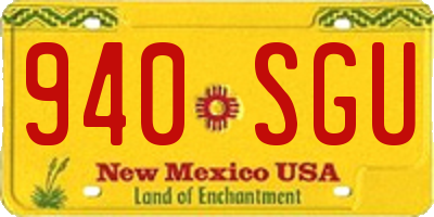 NM license plate 940SGU