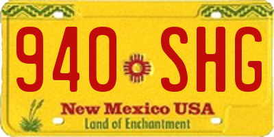 NM license plate 940SHG