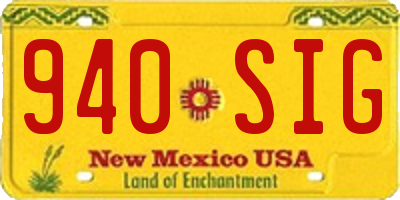 NM license plate 940SIG
