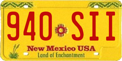NM license plate 940SII