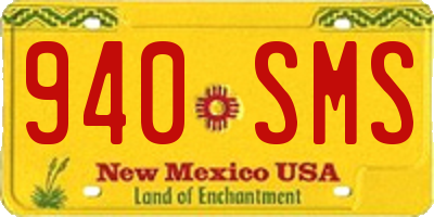 NM license plate 940SMS