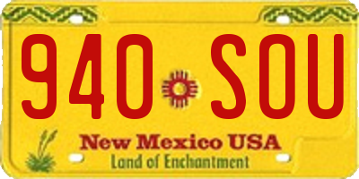 NM license plate 940SOU
